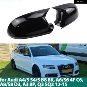 アウディ ブラック カーペースト バックミラー ウィング サイドミラー カバー A4 S4 A5 S5 B8 8K A6 S6 4F C6 A8 S8 D3 Q3 SQ3 2012-2015 A