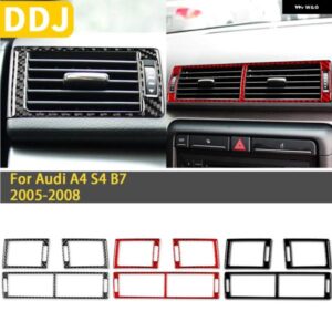 アウディ A4 S4 B7 2005 2006 2007 2008 アクセサリーカーボンカーインテリアセンターコンソール エアベントトリム ステッカー 装飾 カスタ