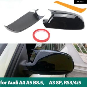 アウディ ABS 2X ミラー カバー サイドバックミラー アドオンミラー キャップカバー シェル A4 A5 S4 S5 B8.5 RS3 RS4 RS5 A3 8P B8.5 ブラ