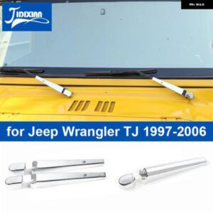 ジープ フロントリアウインドスクリーンフロントガラス ワイパーアームブレード 装飾 カバー アクセサリー ラングラー TJ 1997-2006 カスタ