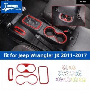 ジープ ラングラー JK 2011-17 フロントリアカップホルダーギアシフト室内 装飾 カバー カスタムパーツ アクセサリー 交換用部品 互換品