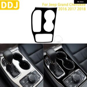 ジープ グランドチェロキー 2016 2017 2018 アクセサリーピアノブラックプラスチックインテリアギアカップホルダーパネルトリム ステッカー