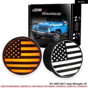 ジープ ラングラー JK フロントウインカー アンバーウィンカーライト ホワイト DRL フロントグリル 米国旗インジケーター パーキングライト