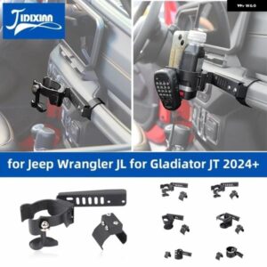 ジープ ラングラー JL グラディエーター JT 2024 アップ副パイロットカップホルダーハンドル携帯電話マウント電話ホルダースタンドサポート