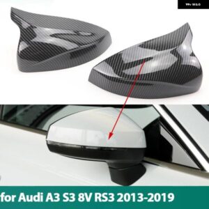 アウディ 2X カーボン バックミラー キャップ ウイング サイドミラー カバー A3 S3 8V RS3 2013-2019 カスタムパーツ アクセサリー 交換用