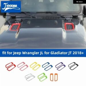 ジープ エンジンフードエアアウトレットベント 装飾 カバー ラングラー JL グラディエーター JT 2018-24 2025 カスタムパーツ アクセサリー