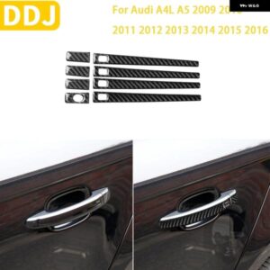 アウディ A4L A5 2009-16 アクセサリーカーボンインテリアドアハンドルトリム ステッカー カスタムパーツ アクセサリー 交換用部品 互換品