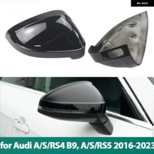 アウディ 2X バックミラー サイドウイングミラー カバー キャップカーボンパターンブラック A4 B9 クワトロ SLINE A5 S5 RS5 スポーツバック