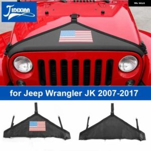 ジープ フロントフードエンジンボンネットブラカバー プロテクター ラングラー JK 2007 2008 2009 2010-2017 外装アクセサリー カスタムパ