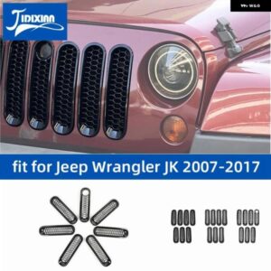 ジープ ラングラー JK 2007-17 フロントインサートレーシンググリル 装飾 カバー カスタムパーツ アクセサリー 交換用部品 互換品