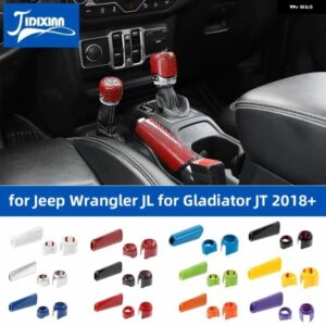 ジープ ラングラー JL グラディエーター JT 2018-24 アップハンドブレーキ 4WD ギアシフトノブヘッド 装飾 カバー カスタムパーツ アクセサ