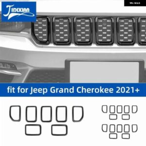ジープ グランドチェロキー 2021-24 フロント挿入グリル メッシュ装飾カバー レーシンググリル アクセサリー カスタムパーツ アクセサリー