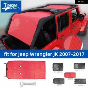 ジープ ラングラー JK 2/4 ドア 2007-2017 ルーフトップサンシェードメッシュカバー 断熱ネットアクセサリー カスタムパーツ アクセサリー