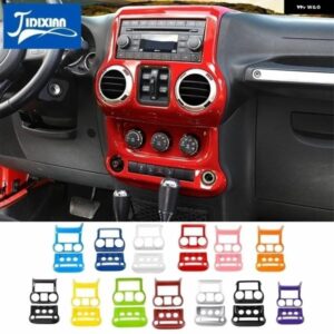 ジープ ABS カーセンターコンソールエアコンスイッチ装飾カバー ラングラー JK 2011-17 カスタムパーツ アクセサリー 交換用部品 互換品