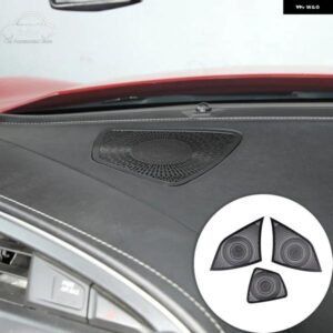 シボレー コルベット C7 2014-19 ブラックステンレス ダッシュボードホーングリル ケース装飾ステッカー カーパーツ カスタムパーツ アク