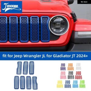 ジープ ラングラー JL グラディエーター JT 2024 アップ車 外装 レーシンググリル メッシュ装飾カバー アクセサリー カスタムパーツ アクセ