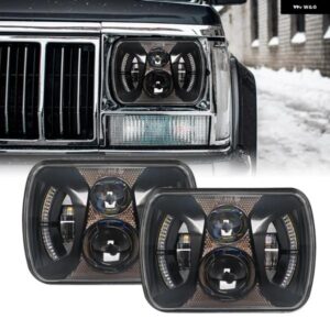 ジープ DRL 7X6 5X7 LED ヘッドライト ラングラー YJ チェロキー XJ 1984 - 2001 GMC フォード IP67 防水 高低ビーム カスタムパーツ アク