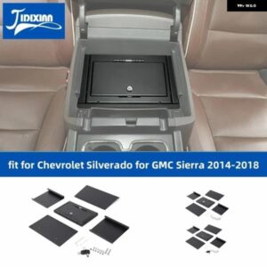 シボレー シルバラード GMC シエラ 2014 2015 216 2017 2018 カーセンターコンソールアームレスト 安全 収納 ボックスキ