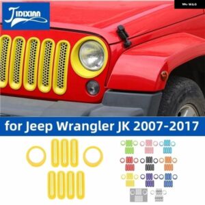 ジープ ラングラー JK 2007-17 車グリル ヘッドライト ライト ランプ 装飾カバー カスタムパーツ アクセサリー 交換用部品 互換品