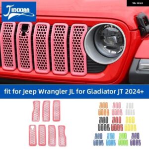 ジープ ラングラー JL グラディエーター JT 2024 車 外装 レーシンググリル メッシュカメラ装飾カバー アクセサリー カスタムパーツ アクセ