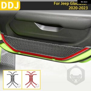 ジープ グラディエーター 2020-23 アクセサリーカーボン車室内ドア装飾ストリップパネル トリム ステッカー 装飾 カスタムパーツ アクセサ