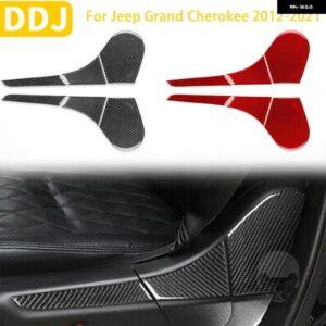 ジープ グランドチェロキー 2012-2021 アクセサリーカーボンインテリア シートサイドパネル トリム ステッカー 装飾 カスタムパーツ アクセ