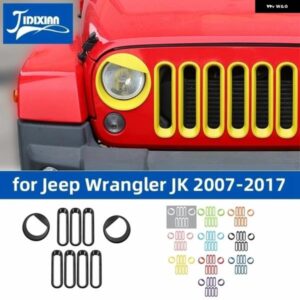 ジープ ラングラー JK 2007-17 グリル メッシュヘッドライト ライト ランプ 装飾カバー カスタムパーツ アクセサリー 交換用部品 互換品