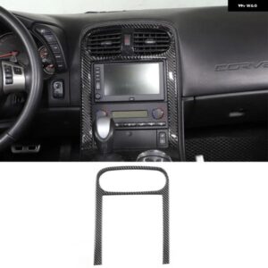 シボレー コルベット C6 2005-2013 ソフトカーボン中央制御ギアフレームカバー トリム ステッカー カーアクセサリー カスタムパーツ ア