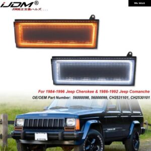ジープ スイッチバック LED デイタイム ランニングライト ASSY チェロキー コマンチ ホワイト/アンバー DRL ウィンカー機能 付き 1984-1996