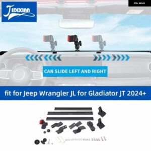 ジープ ラングラー JL グラディエーター JT 2024 アップカーセンターコンソールスライドレール携帯電話ホルダーブラケットロッドアクセサリ