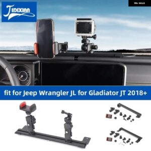 ジープ ラングラー JL グラディエーター JT 2018-24 カーセンターコンソールカメラ電話ホルダーブラケット カスタムパーツ アクセサリー 交