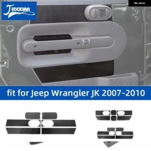 ジープ ラングラー JK 2007 2008 2009 2010 ドアハンドルパネル 装飾カバー カーボンアクセサリー カスタムパーツ アクセサリー 交換用部品