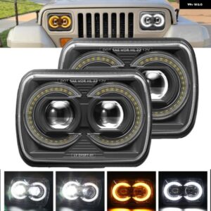 ジープ 1ペア 5 7 7 6インチ 防水 LED ヘッドライト ハイ/ローウィンカードット E9 DRL ヘッドランプ トヨタ ピックアップトラック ラングラ