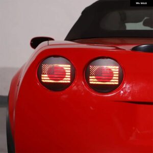 シボレー コルベット C6 2005-2013 ステンレス ブラック/テールライト カバー トリム ステッカー カーアクセサリー カスタムパーツ