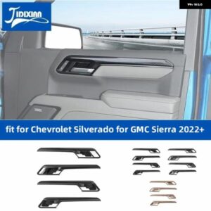 シボレー シルバラード GMC シエラ 2022 2023 2024 ドアインテリア ハンドル装飾パネル カバー アクセサリー カスタムパーツ ア