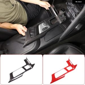 シボレー ABS カーボン/レッド コルベット C7 2014-2019 ギアシフトパネル カバー ステッカー トリム ステッカー 自動 カスタム