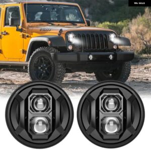ジープ 2X 車 7インチ LED ヘッドライト HI-LO JK TJ オフロードディフェンダー ハマー 4X4 スズキ サムライ ヘッドランプ 7インチ H4 LED