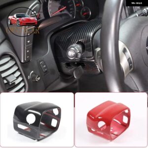 シボレー コルベット C6 2005-2013 ABS カーボンステアリングホイール ステアリングコラムベースカバー 装飾ステッカー アクセサリー