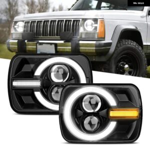 ジープ 5 7インチ LED ヘッドライト 7 6 DRL ウィンカー HI-LO ビームヘッドランプ トヨタ ピックアップトラック ラングラー YJ チェロキー