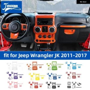 ジープ 10個 ダッシュボードセンターコンソール室内装飾カバー ラングラー JK 2011-17 カスタムパーツ アクセサリー 交換用部品 互換品