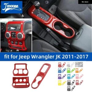 ジープ カーセンターコンソール空調スイッチギアパネル 装飾カバー ラングラー JK 2011-2017 カーアクセサリー カスタムパーツ アクセサリ