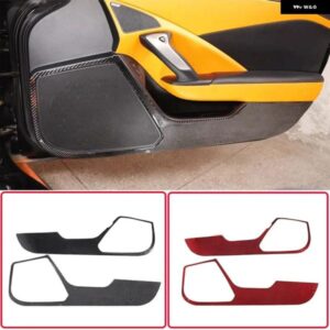 シボレー 2014-19 コルベット C7 ソフトカーボンカースタイリングドアアンチキックパネル カバー ステッカー インテリア アクセサリー カ