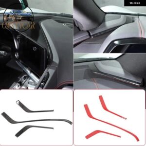 シボレー コルベット C8 スティングレイ Z51 Z06 2020-2023 ABS カーボン/レッド車内ダッシュボードトリム ストリップ自動車