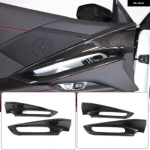 シボレー ABS カーボン コルベット C8 Z06 Z51 2020-2023 ガラス リフトボタン装飾フレームステッカー カーアクセサリー カ