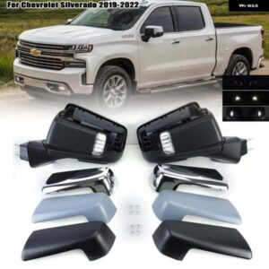 シボレー 8/10 ピン牽引サイドミラー シルバラード 1500 GMC シエラ 1500 2019-2022 パワー加熱ウィンカーアクセサリー
