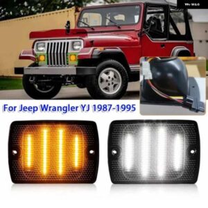 ジープ スモークレンズ LED フロントバンパー ライト ウィンカーランプ ラングラー YJ 1987-1995用