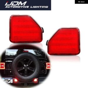 ジープ 2個 テールライト スタイル 赤色 LED バンパー リフレクターライト 2018 以降ラングラー JL 用テール ブレーキ リア フォグランプ 機能