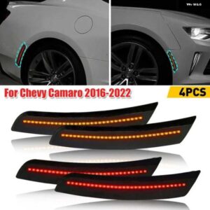 シボレー 4個 スモークシェル車 フロントリア LED サイド マーカー ライト カマロ 2016-2022