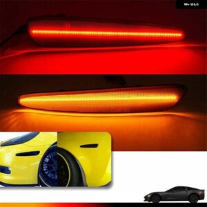 シボレー 4個 車スモーク フロントリア アンバーレッド LED サイド マーカー ライト 2005-2013 コルベット C6