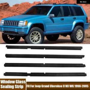 ジープ 黒ゴム窓シールストリップガラス外装 防水 圧力ストリップグランドチェロキー II WJ WG 1998-2005